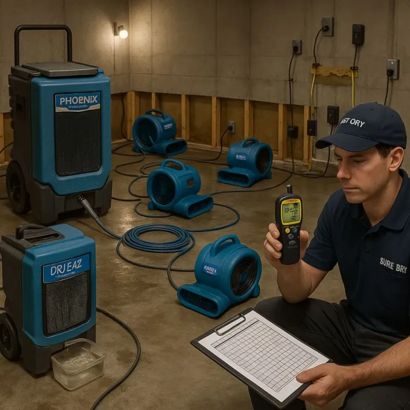 Structural Drying and Dehumidification process in Fort Hunt, VA
